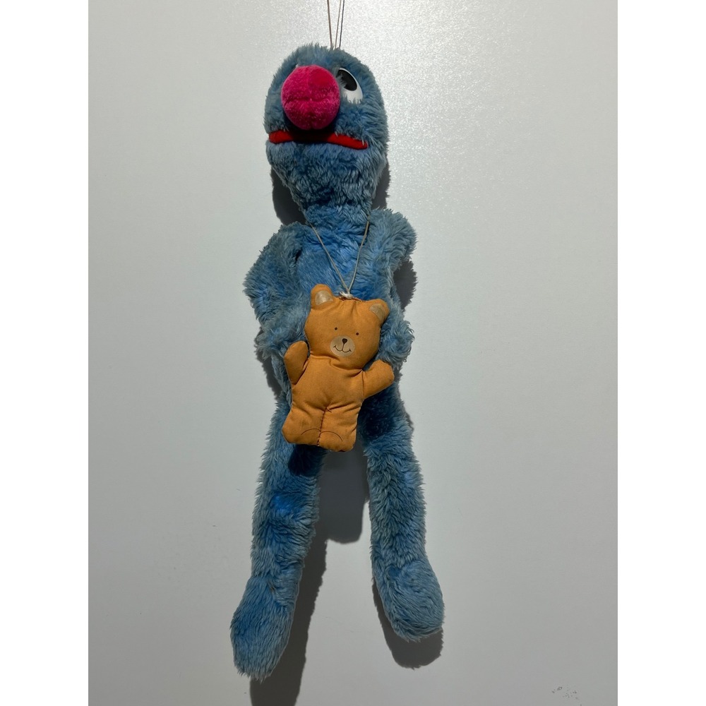 Vintage Sesame Street Grover Plush Hasbro Softies Blue Monster Teddy Bear 1980s